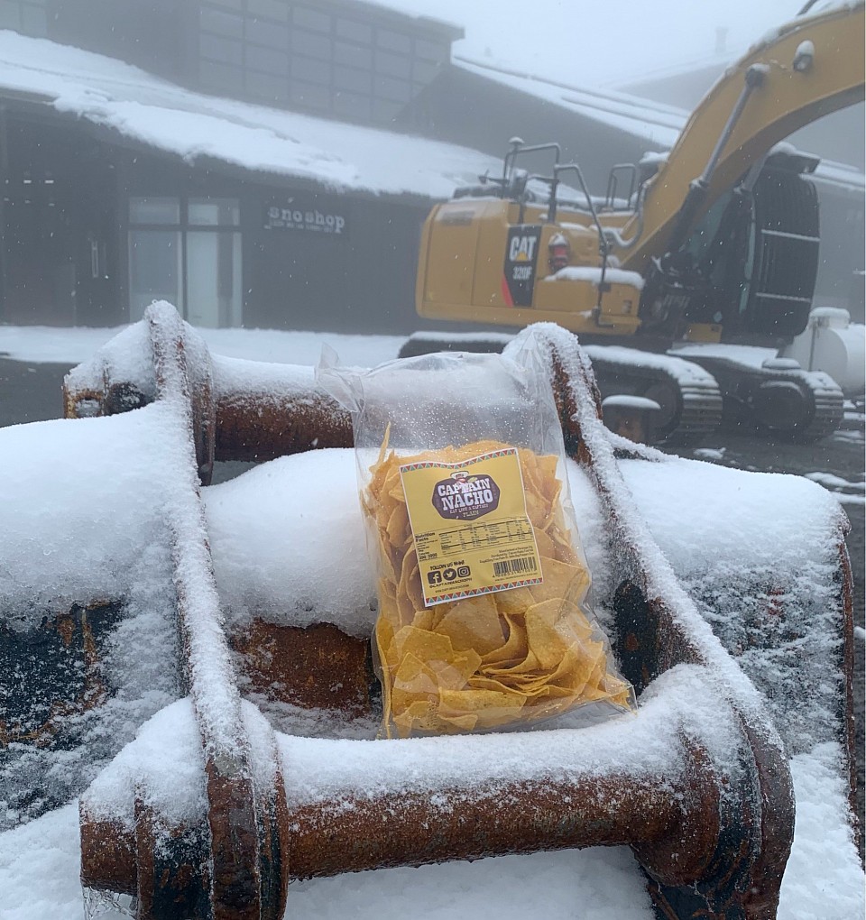 June 9, 2023 - Captain Nacho first ever snow experienced at Mount Hutt Station New Zealand.